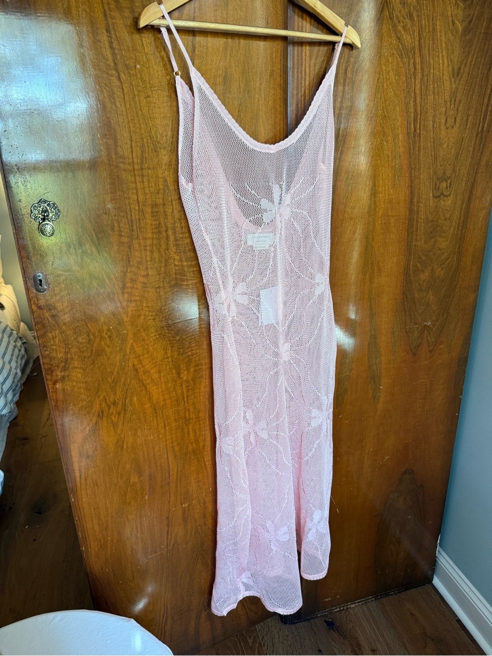 NWT Asta Resort Sheer Pink Floral Mesh Slip Dress - Women XSmall